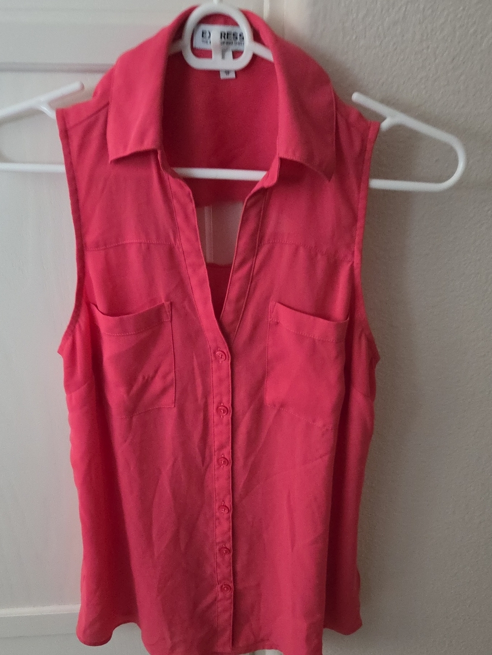 Express Women Sleeveless Portofino Shirt - Coral Pink
